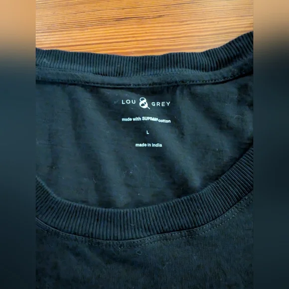 Lou & Grey Supima Cotton Black Tee Size L - Picture 5 of 6